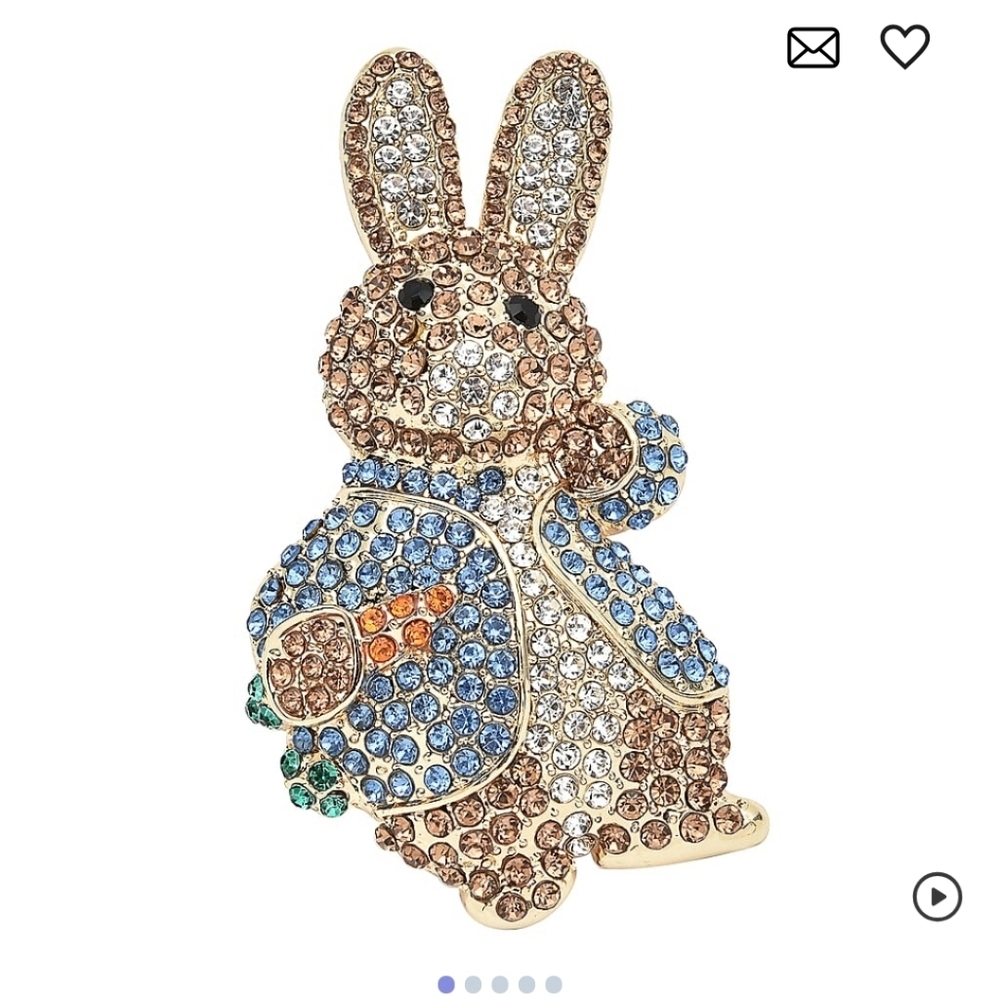 🆕️🐰 MULTI COLOURED AUSTRIAN CRYSTAL RABBIT BROOCH OR PENDANT NECKLACE🐰